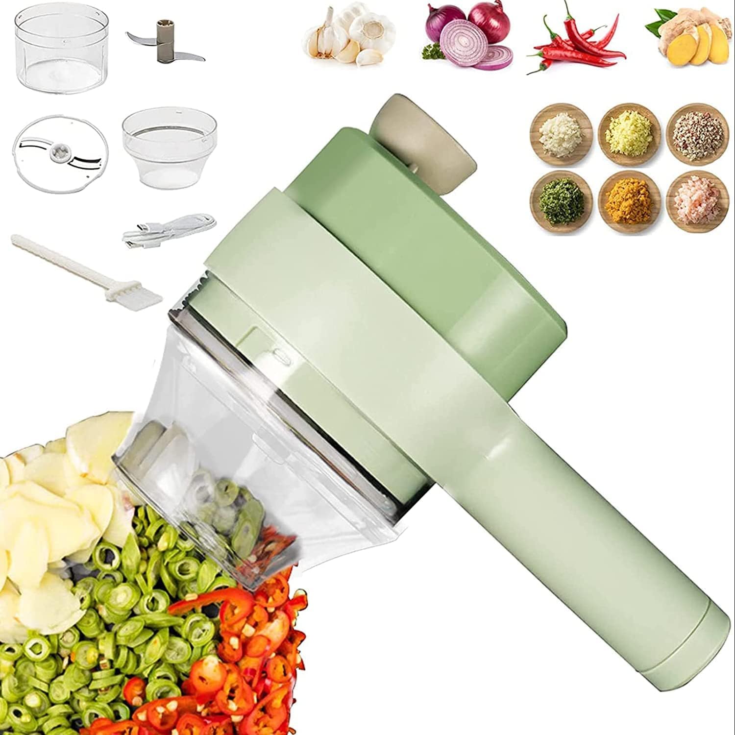 4 in 1 Portable Electric Vegetable Cutter Set